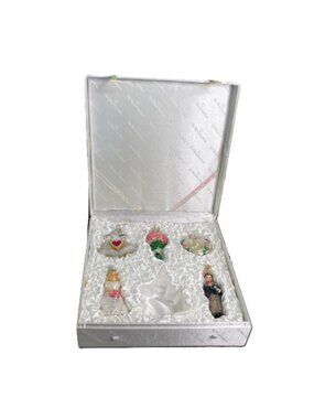 Old World Christmas Wedding Ornaments w/ Satin Box No Chapel Vintage